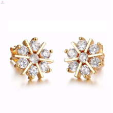 wholesale costume rose flower cut dubai 24k gold diamond stud earrings jewellery